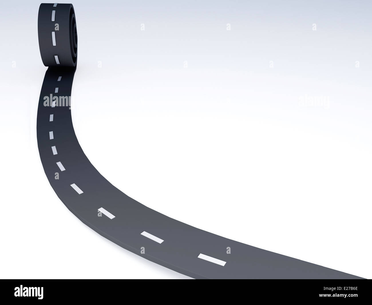 Abstract asphalt winding road. 3d illustration Stock Photo