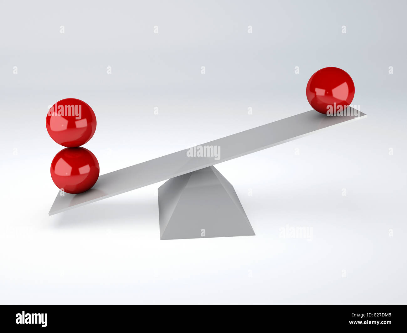 red spheres. balance concept. 3d illustration. isolated white Stock ...