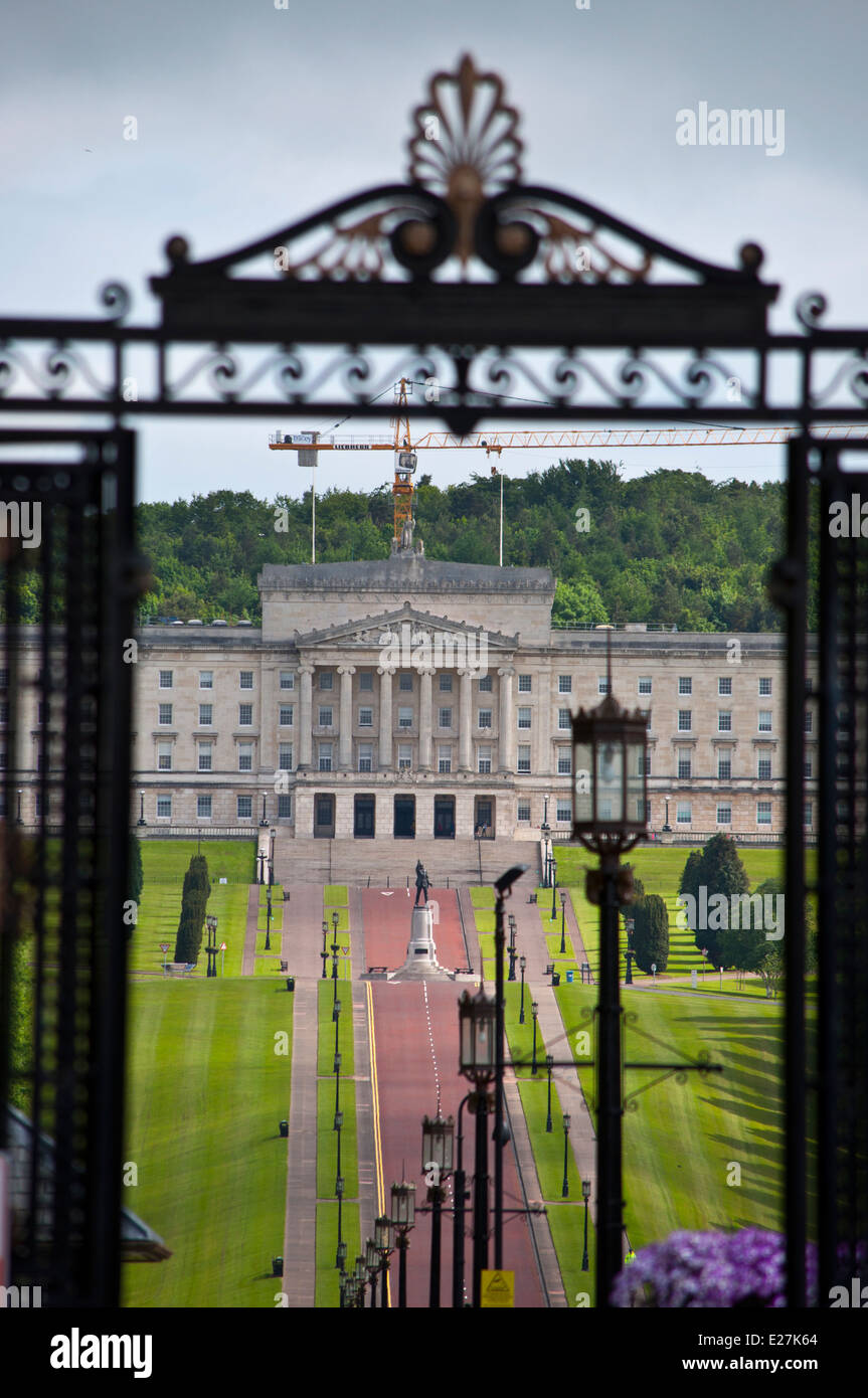 Stormont gates and park Belfast Northern Ireland. Stock Photo