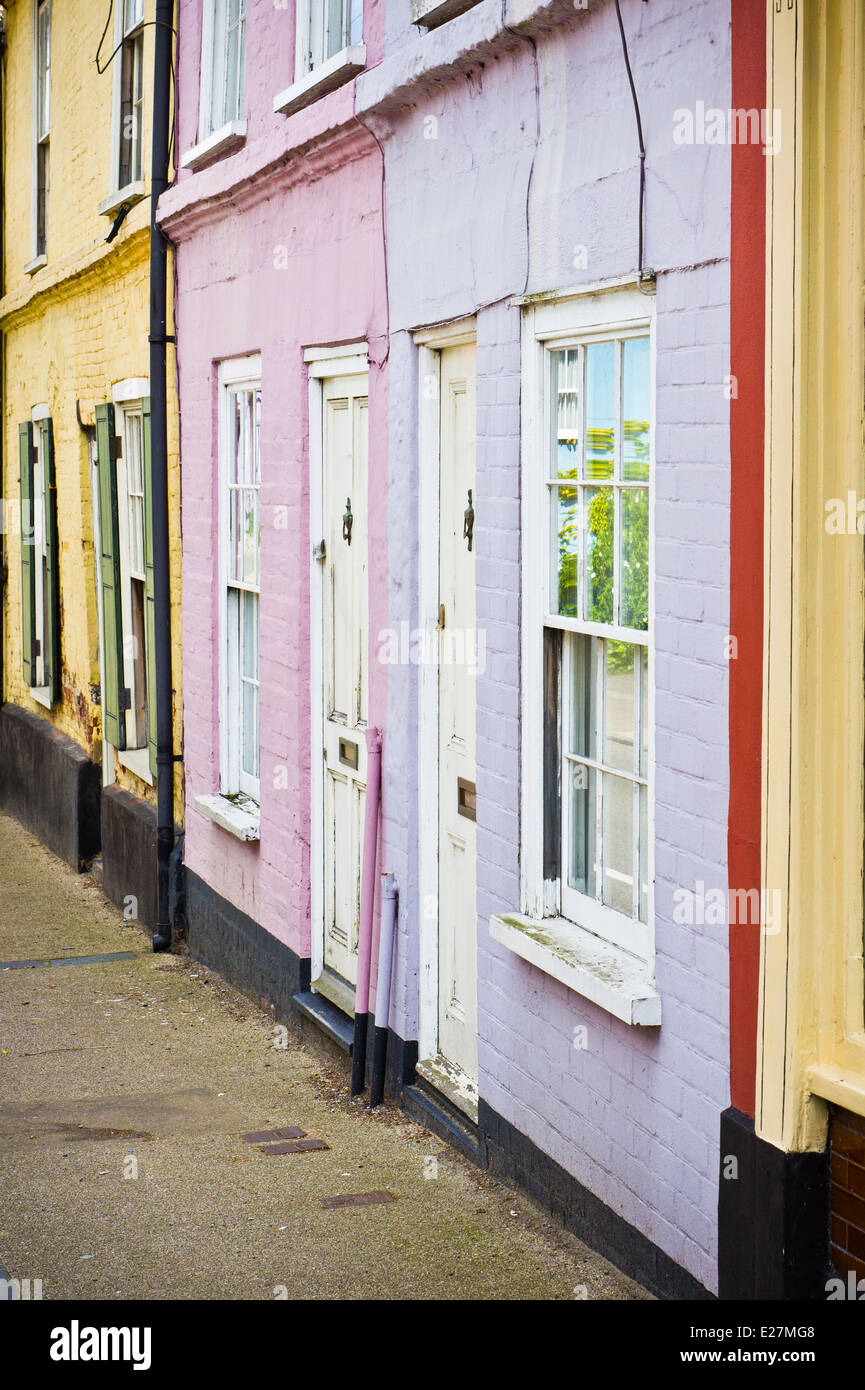 Vibrant town houses in Bungay, Suffolk Stock Photo Alamy