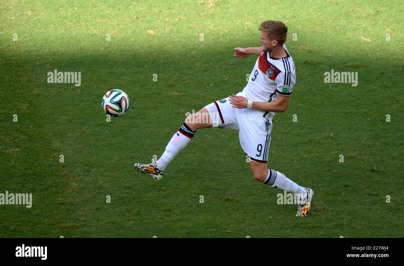 Salvador da Bahia, Brazil. 16th June, 2014. Salvador da Bahia, Brazil.  16th June, 2014. Salvador, Brazil. 16th June, 2014. Germany's Andre Schuerrle in action during the FIFA World Cup 2014 group G preliminary round match between Germany and Portugal at the Arena Fonte Nova in Salvador, Brazil, 16 June 2014. Photo: Thomas Eisenhuth/dpa/Alamy Live News Credit:  dpa picture alliance/Alamy Live News Stock Photo