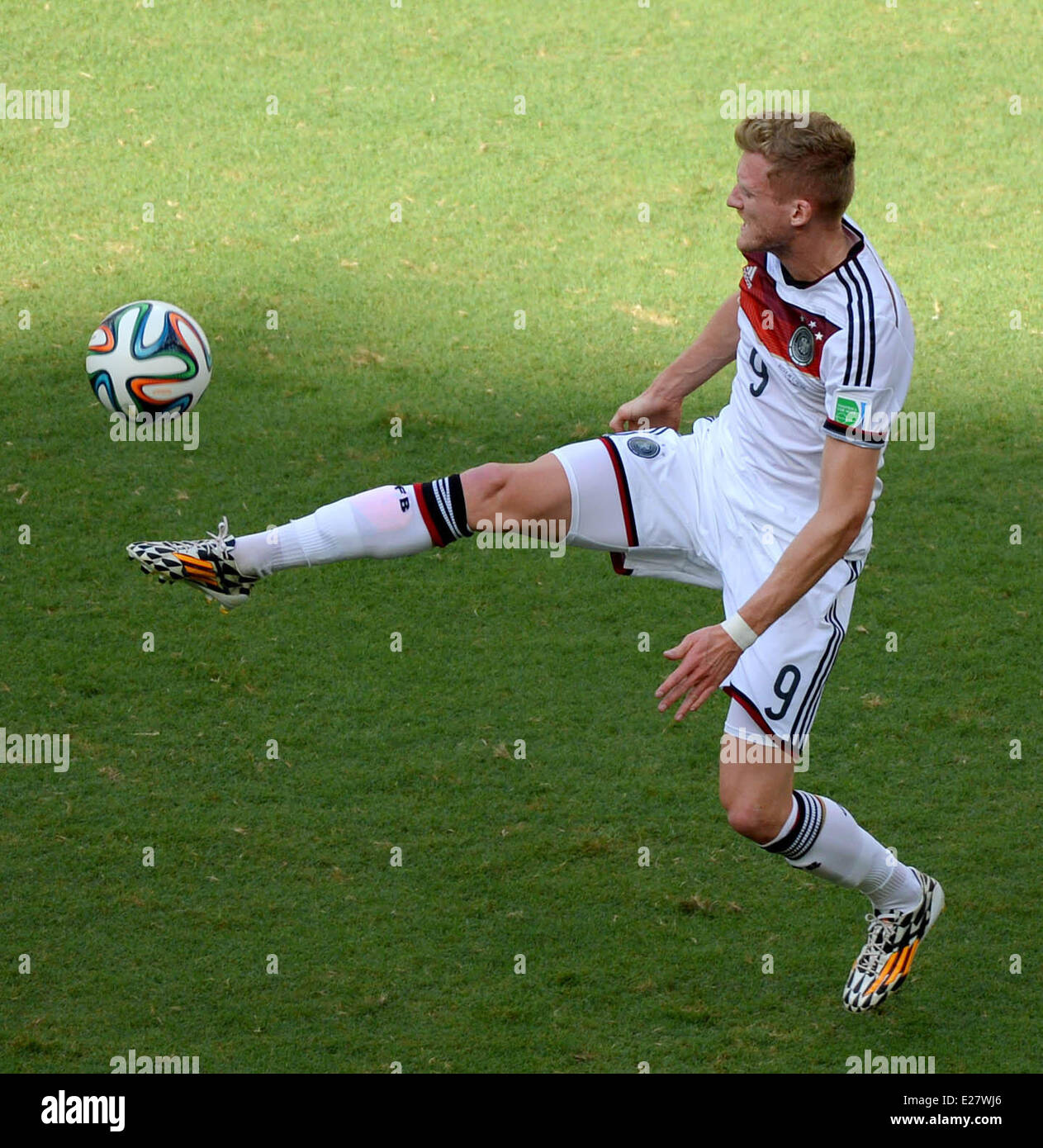 Salvador da Bahia, Brazil. 16th June, 2014. Salvador da Bahia, Brazil.  16th June, 2014. Salvador, Brazil. 16th June, 2014. Germany's Andre Schuerrle in action during the FIFA World Cup 2014 group G preliminary round match between Germany and Portugal at the Arena Fonte Nova in Salvador, Brazil, 16 June 2014. Photo: Thomas Eisenhuth/dpa/Alamy Live News Credit:  dpa picture alliance/Alamy Live News Stock Photo