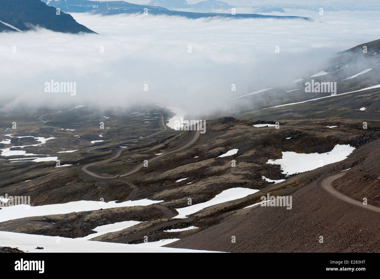Winding road in West Iceland Stock Photo