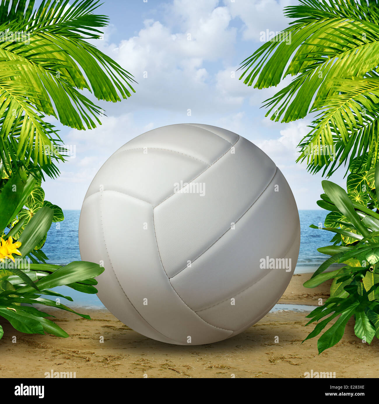 Beach Volleyball on tropical sand as a summer sports and fitness symbol