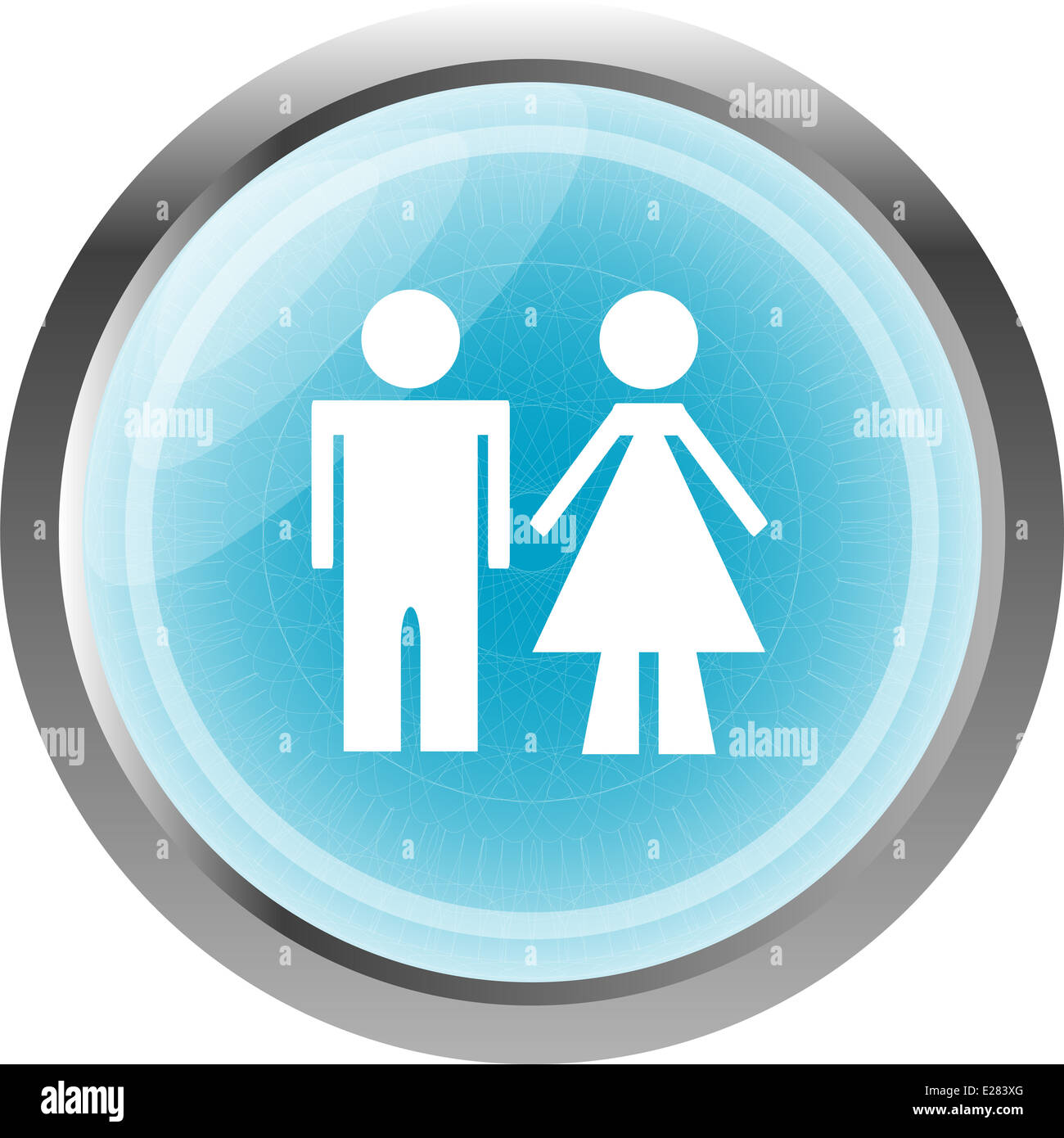 icon toilet button, Man and Woman, isolated on white Stock Photo
