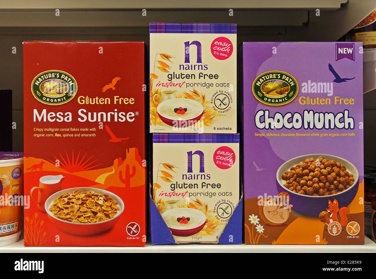 Gluten free breakfast cereals Stock Photo Alamy