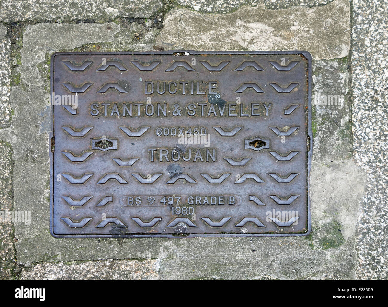a cast iron manhole cover Stock Photo