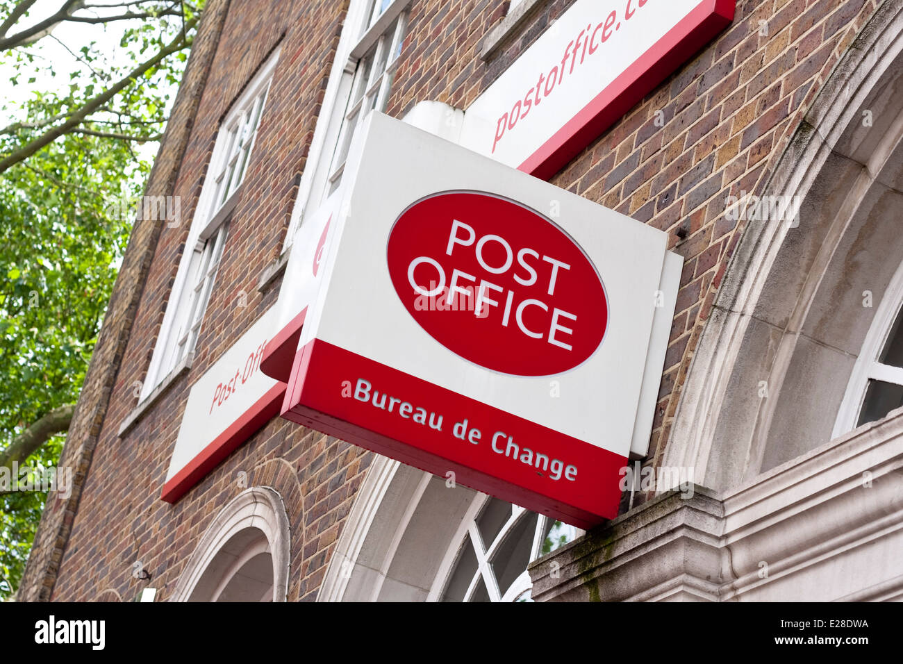 British Post Office shop front sign Stock Photo