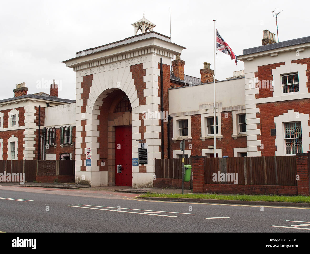 Front view of the main entrance to HM Prison Aylesbury Stock Photo