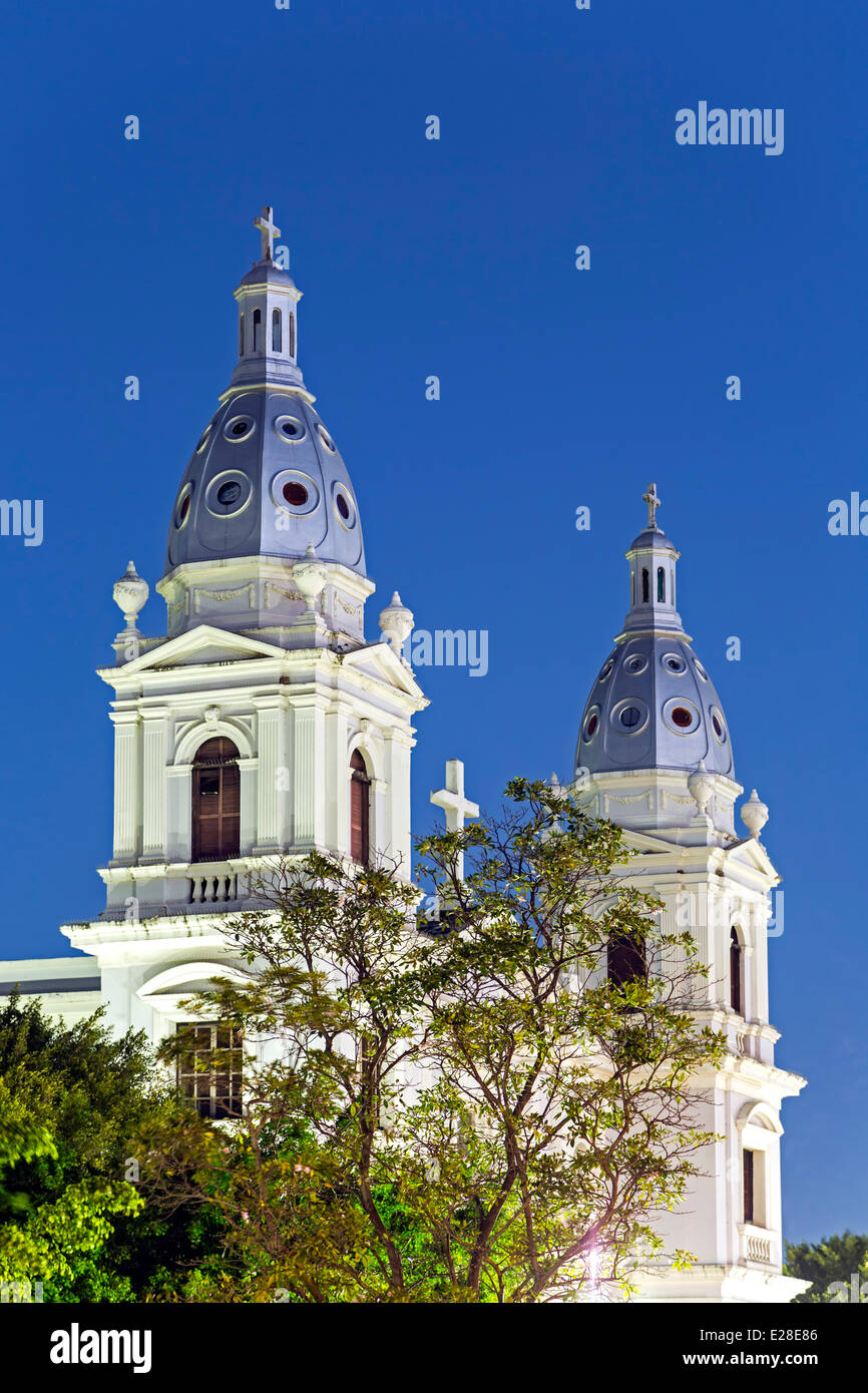 Bell towers, Ponce Cathedral (Our Lady of Guadalupe), Ponce, Puerto Rico Stock Photo