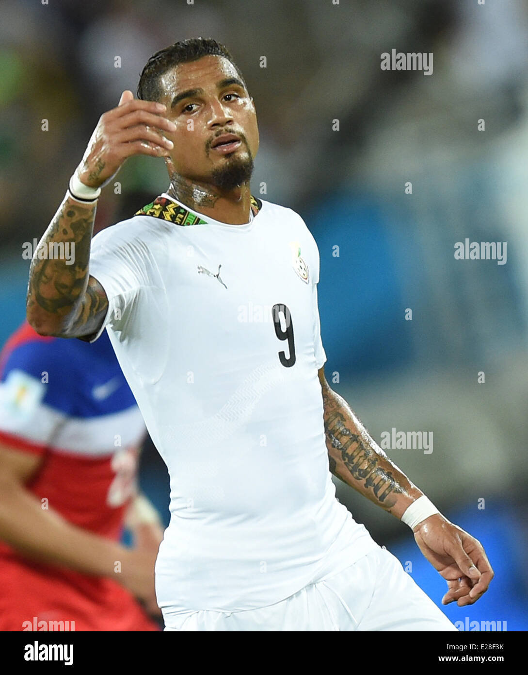 Natal, Brazil. 16th June, 2014. Kevin Prince Boateng of Ghana reacts during the FIFA World Cup 2014 group G preliminary round match between Ghana and the USA at the Estadio Arena das Dunas Stadium in Natal, Brazil, 16 June 2014. Credit:  dpa picture alliance/Alamy Live News Stock Photo