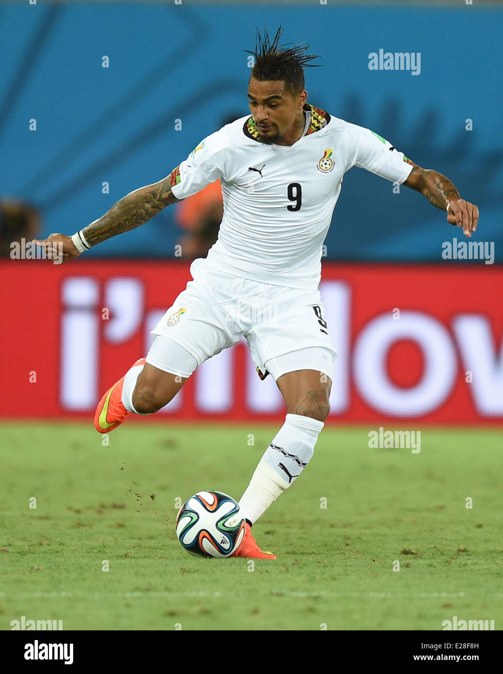 Natal, Brazil. 16th June, 2014. Kevin Prince Boateng of Ghana in action during the FIFA World Cup 2014 group G preliminary round match between Ghana and the USA at the Estadio Arena das Dunas Stadium in Natal, Brazil, 16 June 2014. Credit:  dpa picture alliance/Alamy Live News Stock Photo