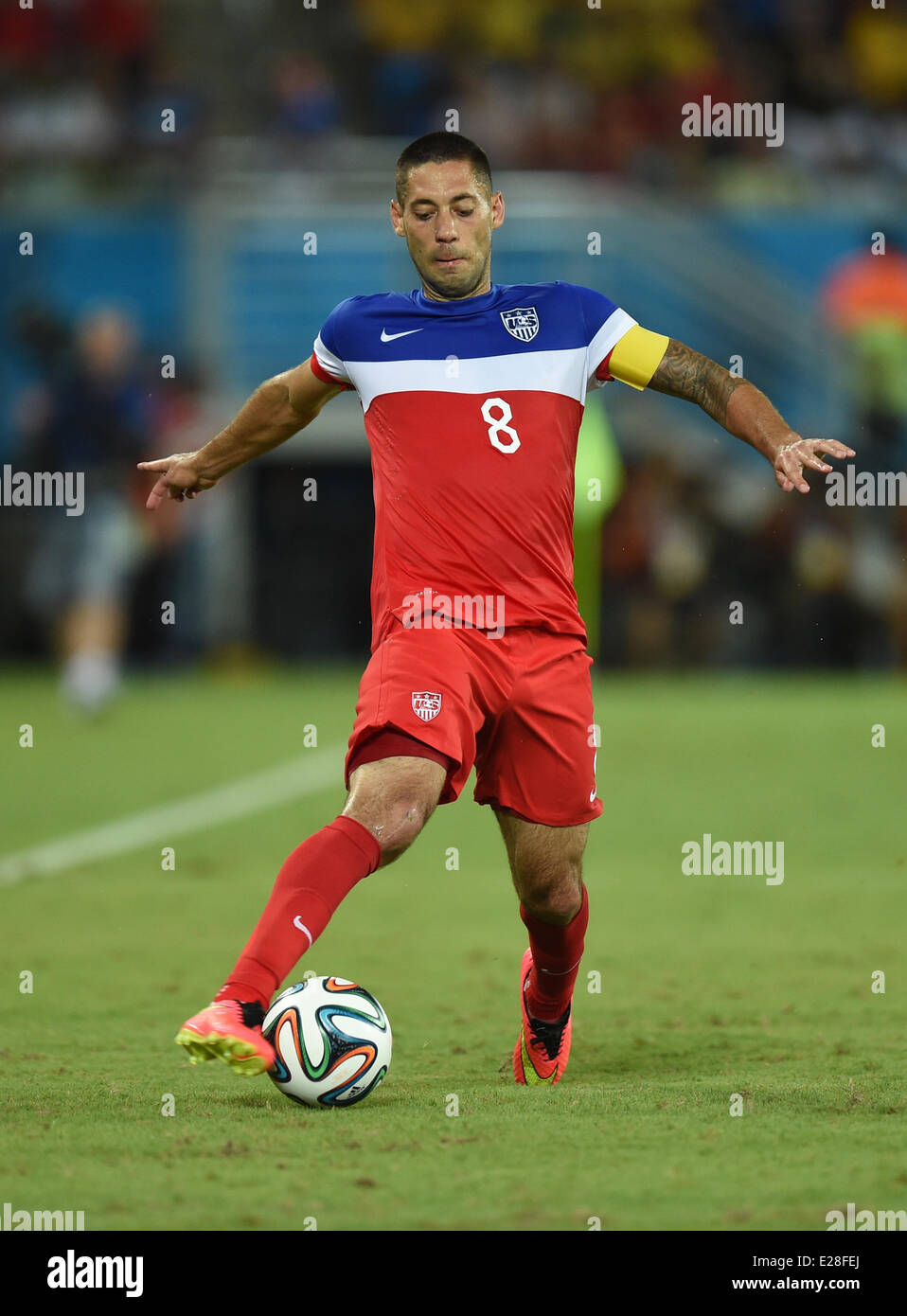 Natal, Brazil. 16th June, 2014. Clint Dempsey of USA in action during the FIFA World Cup 2014 group G preliminary round match between Ghana and the USA at the Estadio Arena das Dunas Stadium in Natal, Brazil, 16 June 2014. Credit:  dpa picture alliance/Alamy Live News Stock Photo