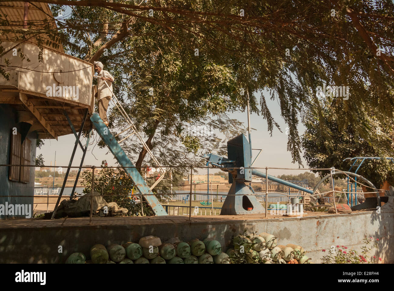 Historic Gunboat Melik, Khartoum, Sudan Stock Photo