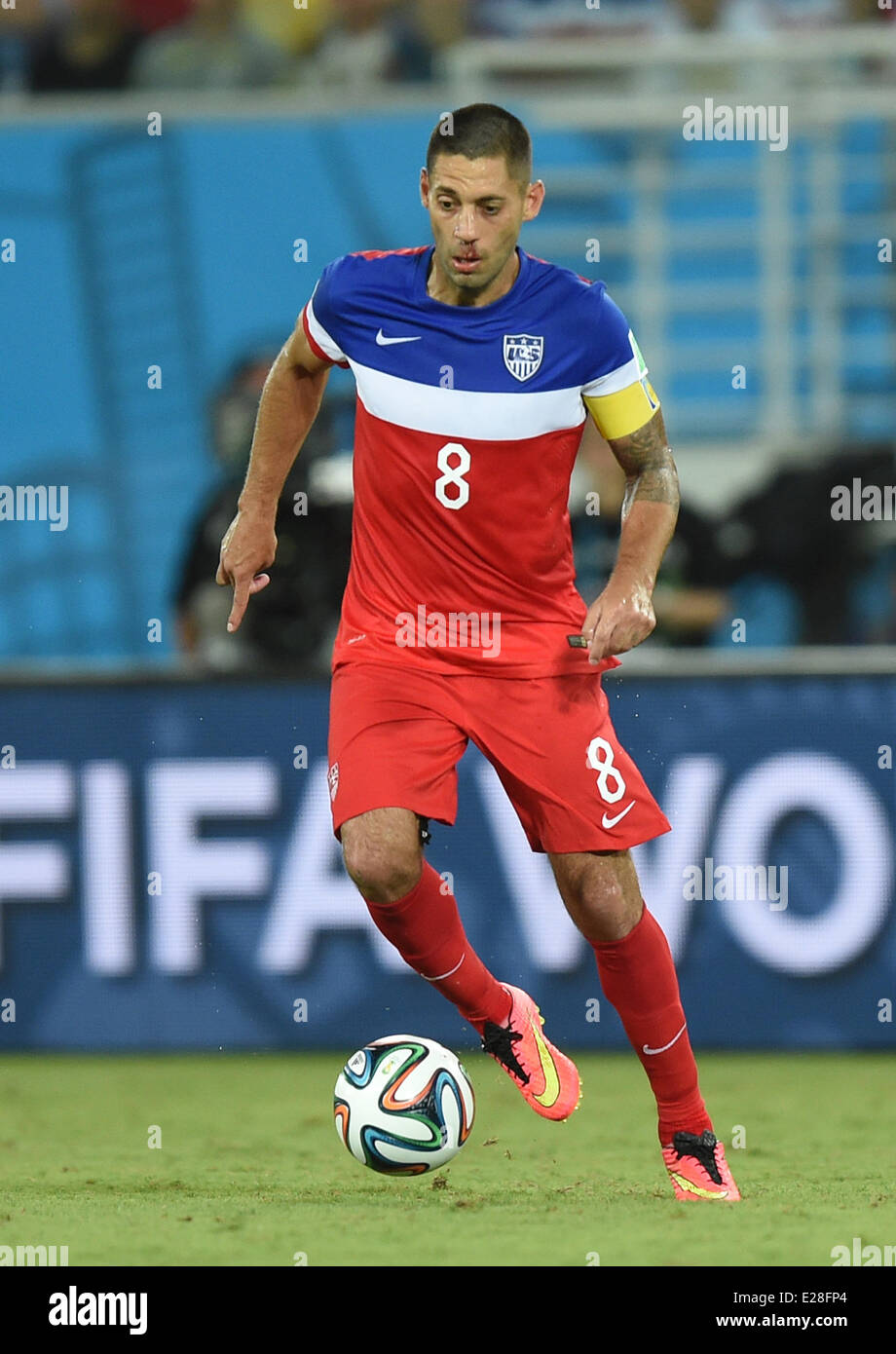 Natal, Brazil. 16th June, 2014. Clint Dempsey of USA in action during the FIFA World Cup 2014 group G preliminary round match between Ghana and the USA at the Estadio Arena das Dunas Stadium in Natal, Brazil, 16 June 2014. Credit:  dpa picture alliance/Alamy Live News Stock Photo