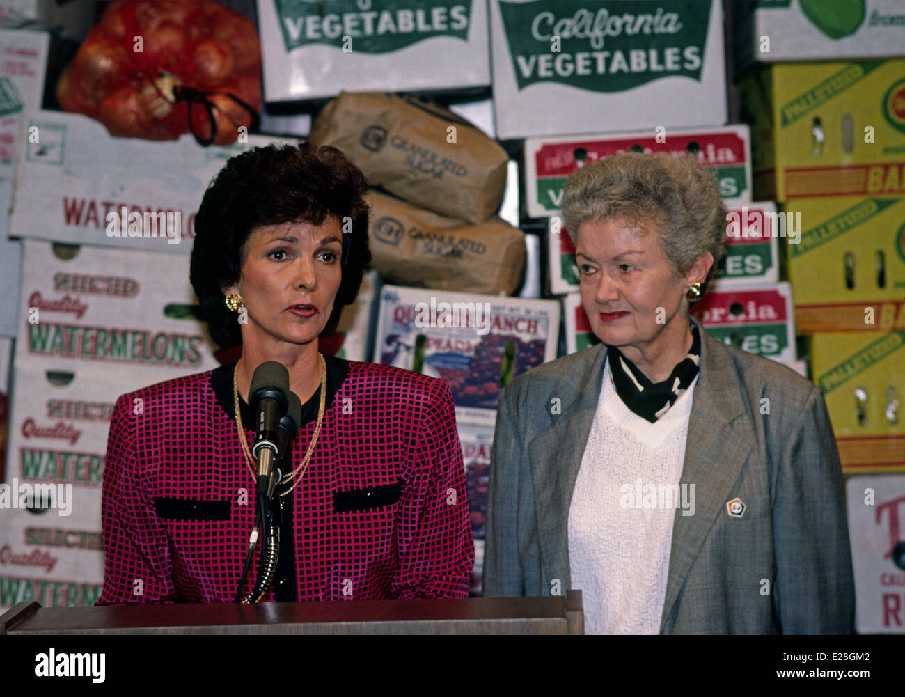Kitty Dukakis, wife of Michael, and Ruth Brinker, Project Open Hand founder Stock Photo