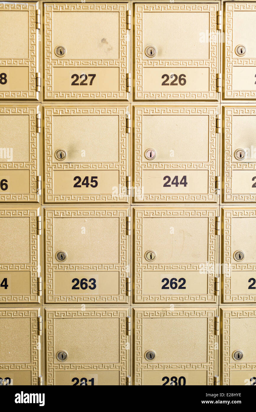 Gold mail boxes hi-res stock photography and images - Alamy