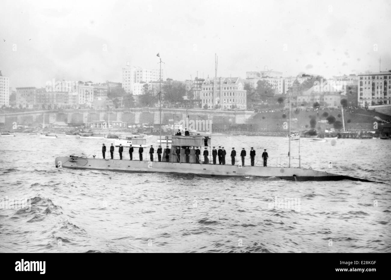 USS-E1 (SS-24) submarine, circa 1912 Stock Photo