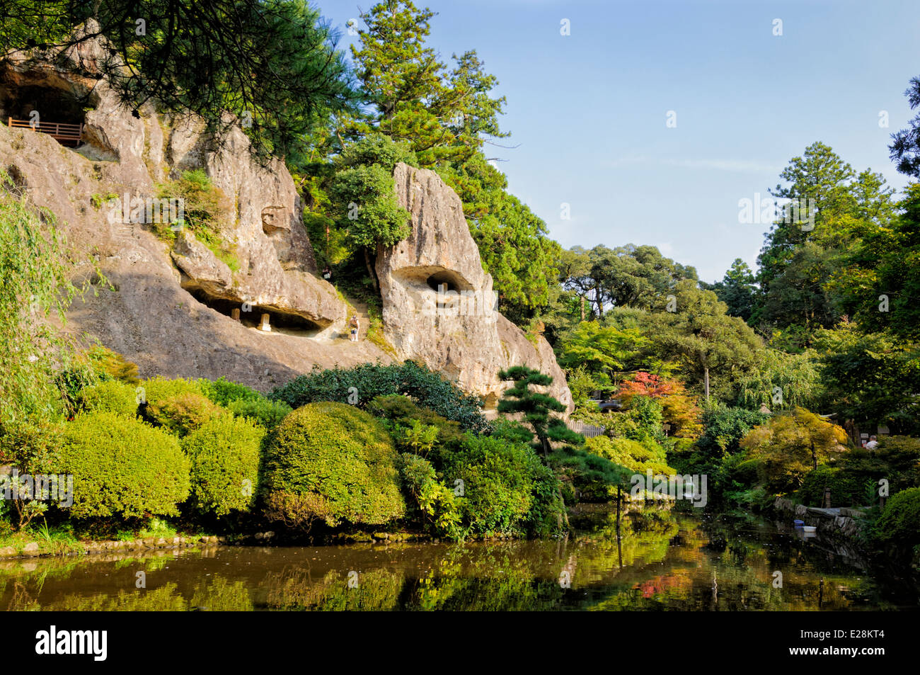 Japanese temple garden. Gardens such as these are beautiful and ancient. Stock Photo
