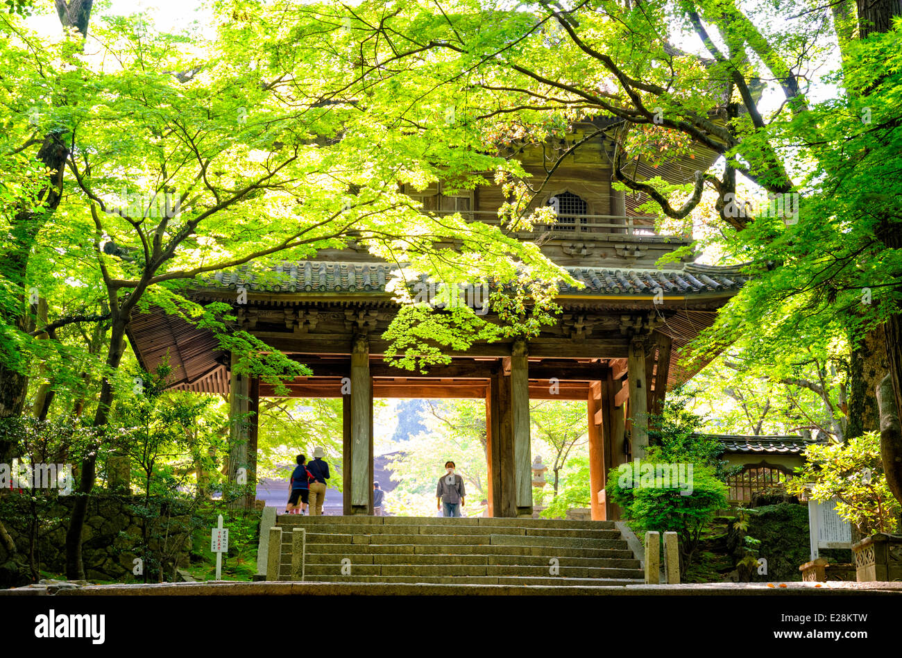 Ancient Japanese Buddhist temple gate Stock Photo