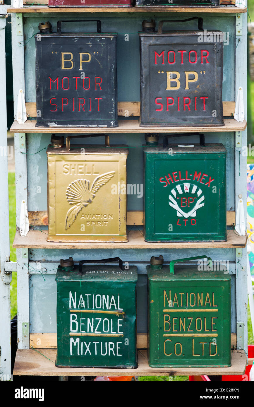 Vintage Motor Oil Cans Stock Photo