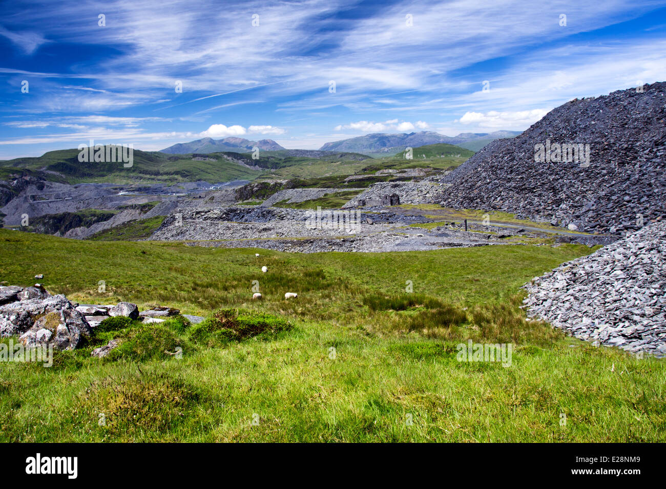 Slate tips above Blaenau Ffestiniog, Gwynedd Stock Photo Alamy