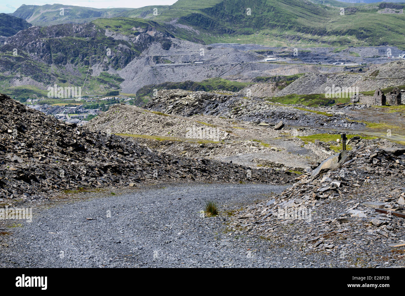 Slate tips above Blaenau Ffestiniog, Gwynedd Stock Photo Alamy