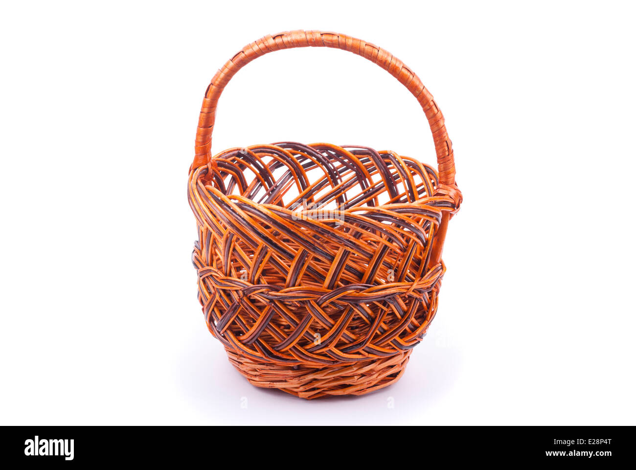 Empty wicker basket isolated on white background Stock Photo - Alamy