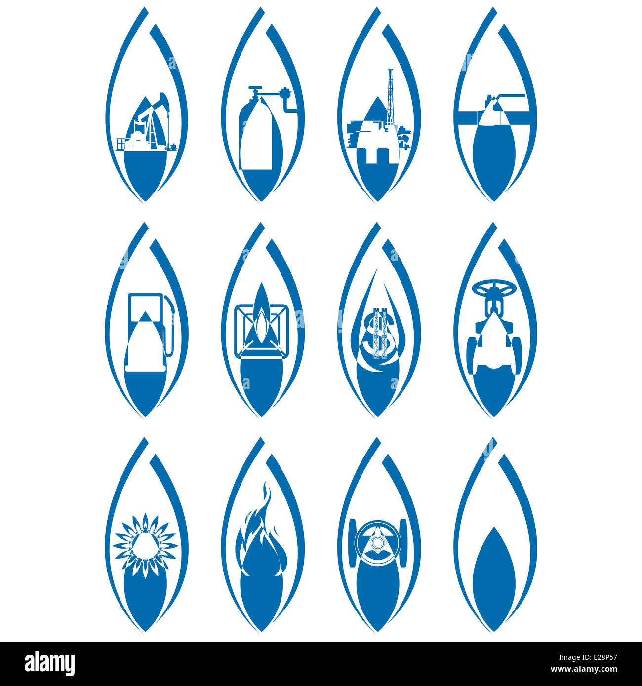Icons gas industry. Illustration on white background Stock Photo - Alamy