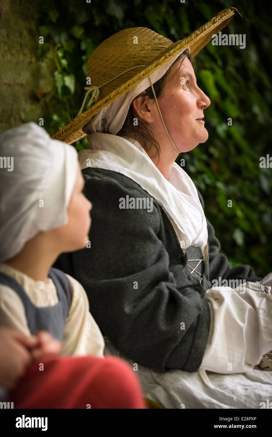 Participants from the English Civil War Society performing in Malmesbury, Wiltshire - England Stock Photo