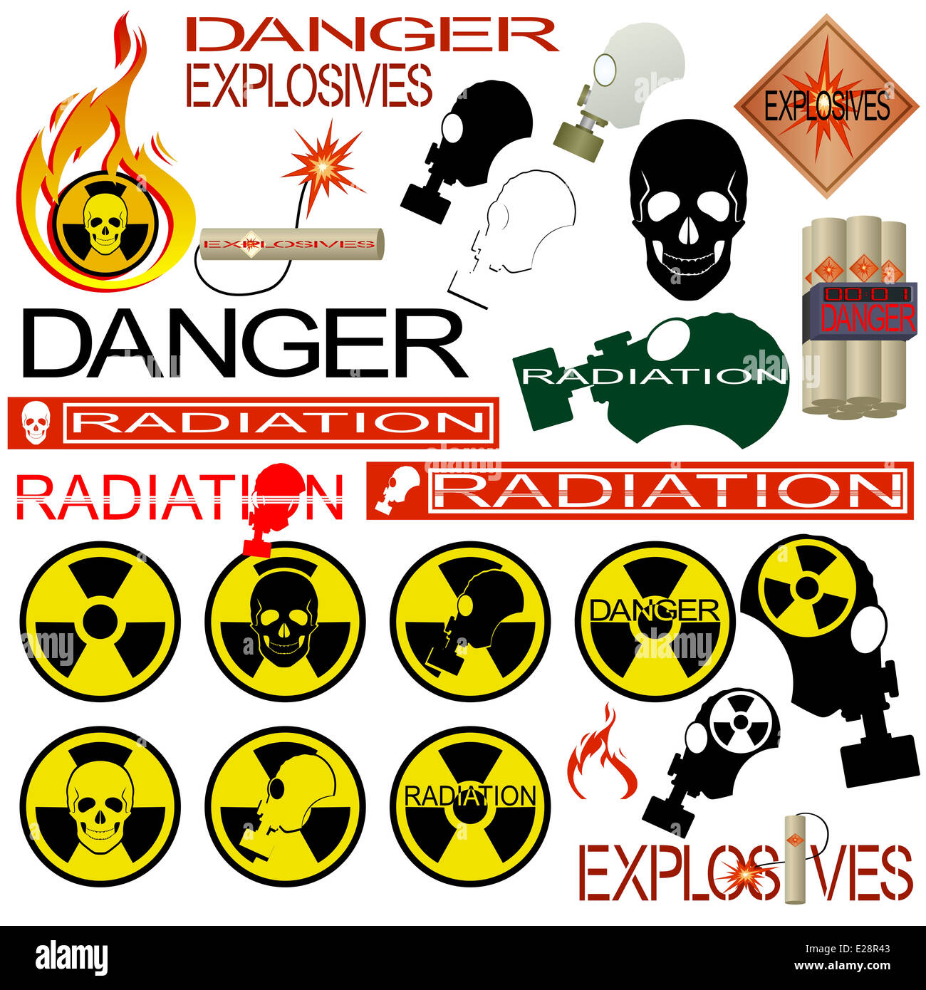 Icons of radiation hazard. Illustration on white background Stock Photo ...
