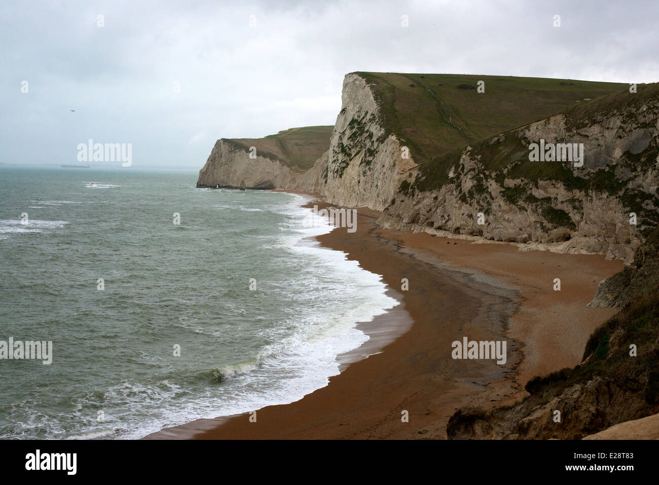 Chalk Cliffs of Durdle Door, Lulworth, Dorset, with 'The Blind Cow