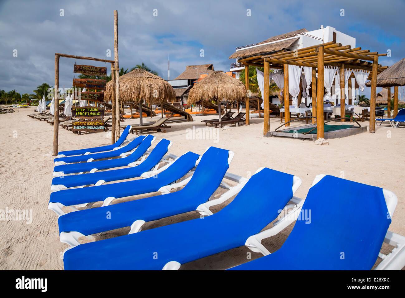 The beach at the village of Mahahual, Mexico Stock Photo Alamy