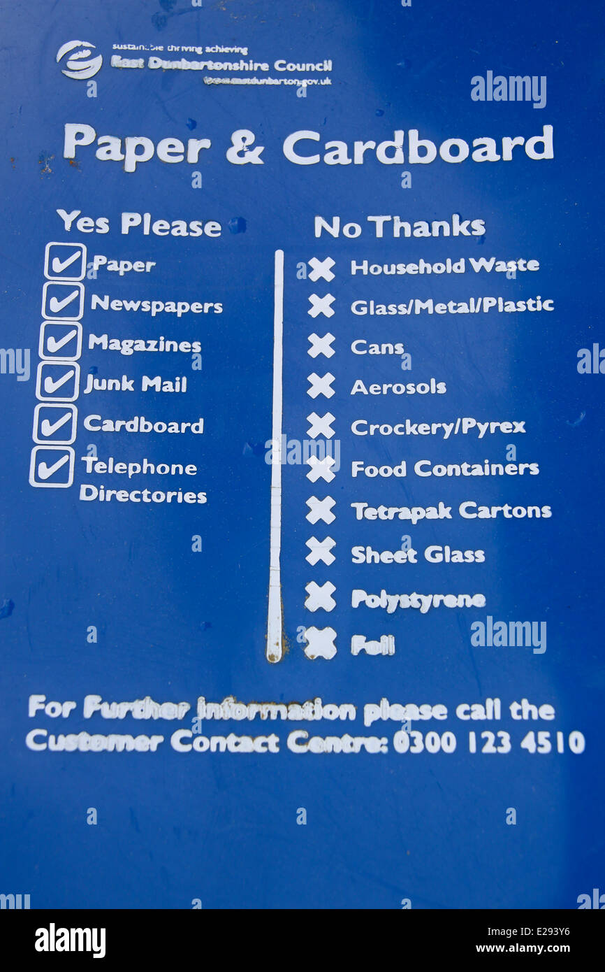 Paper and Cardboard recycling bin lid Stock Photo Alamy