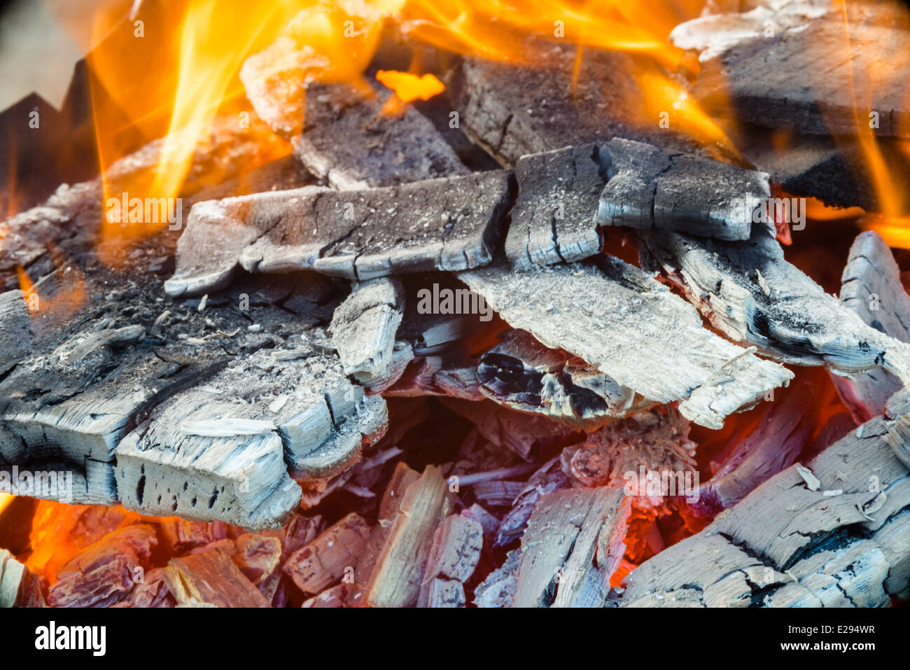 Burning wooden logs Stock Photo Alamy