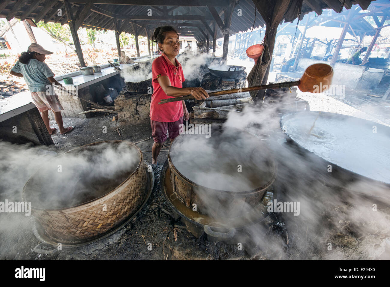 palm sugar factory in rural Banyuwangi, East Java, Indonesia Stock