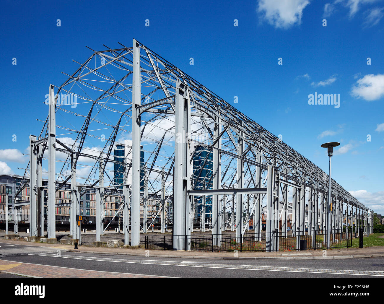 The Grade II listed remains of Machine Shop number 8, Chatham Dockyard. Stock Photo