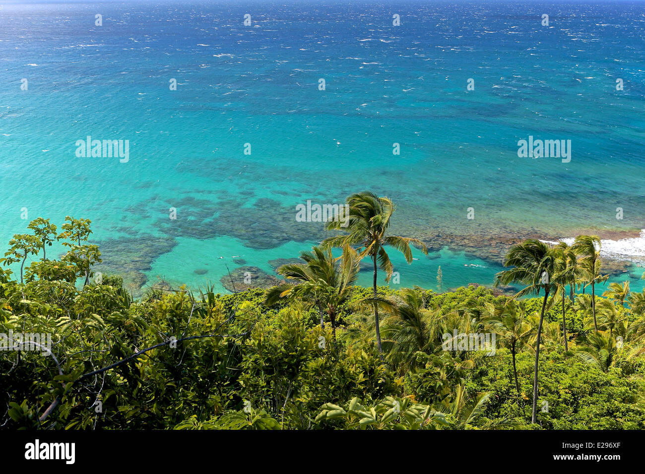 The beautiful north shore of Kauai from the Kalalau Trail on the Garden