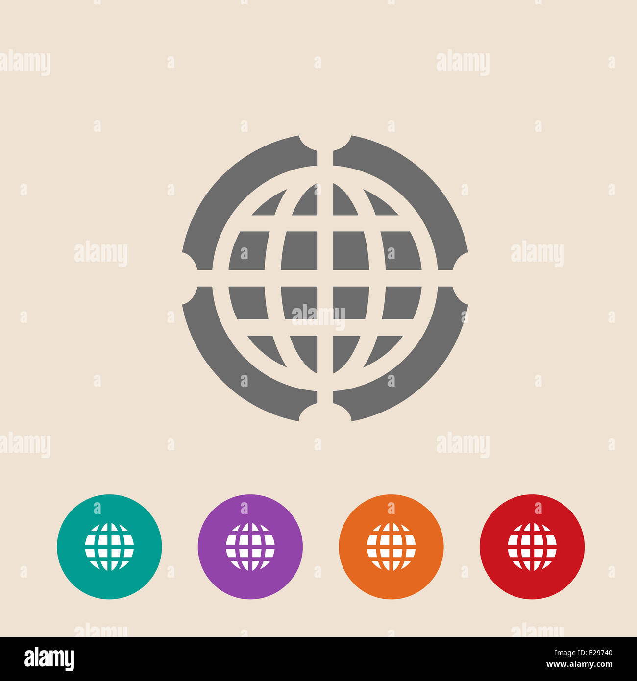 Globe Icon vector illustration. Flat design style Stock Photo - Alamy