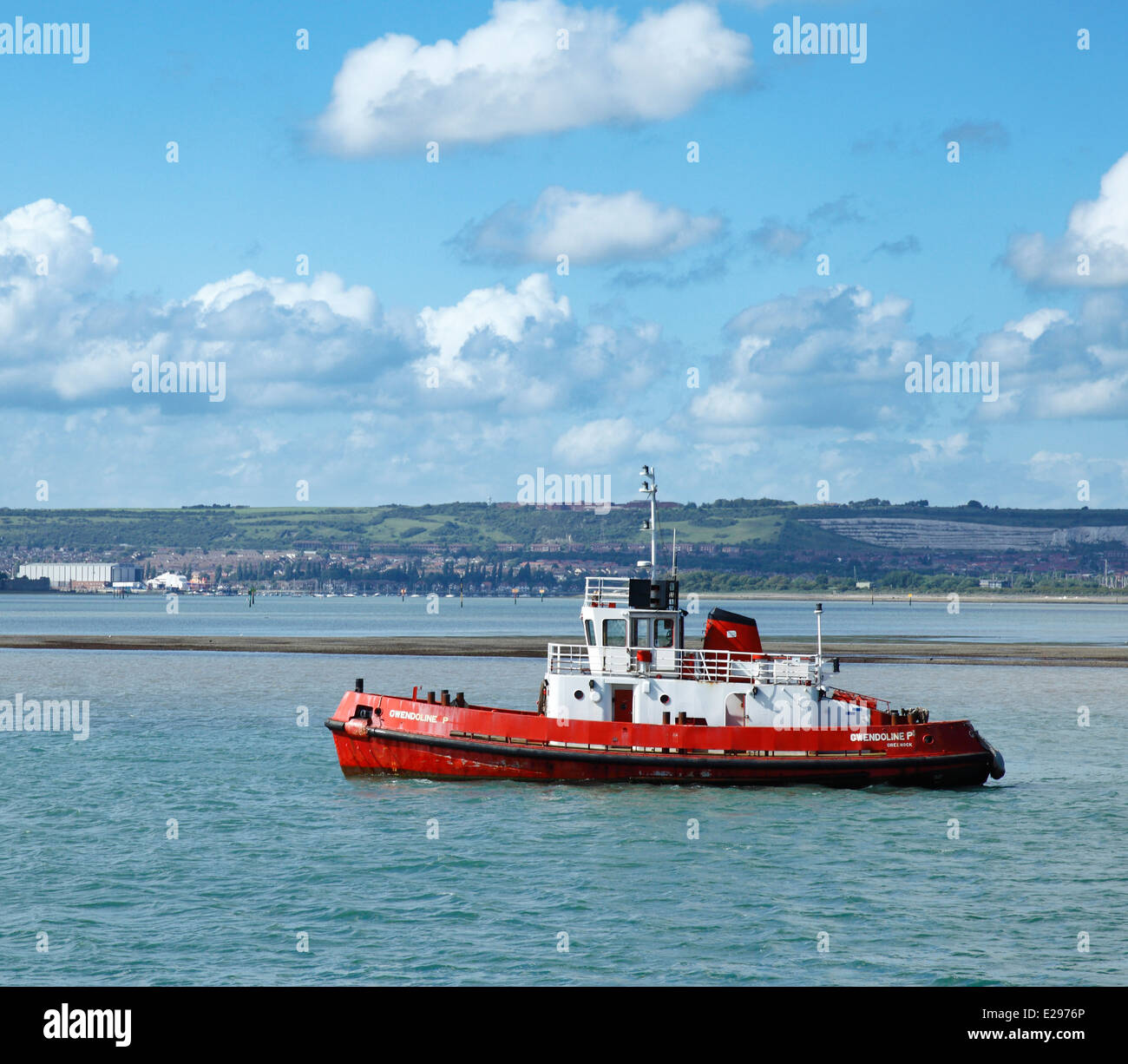 Tugboat Gwendoline at Portsmouth Harbour. Stock Photo