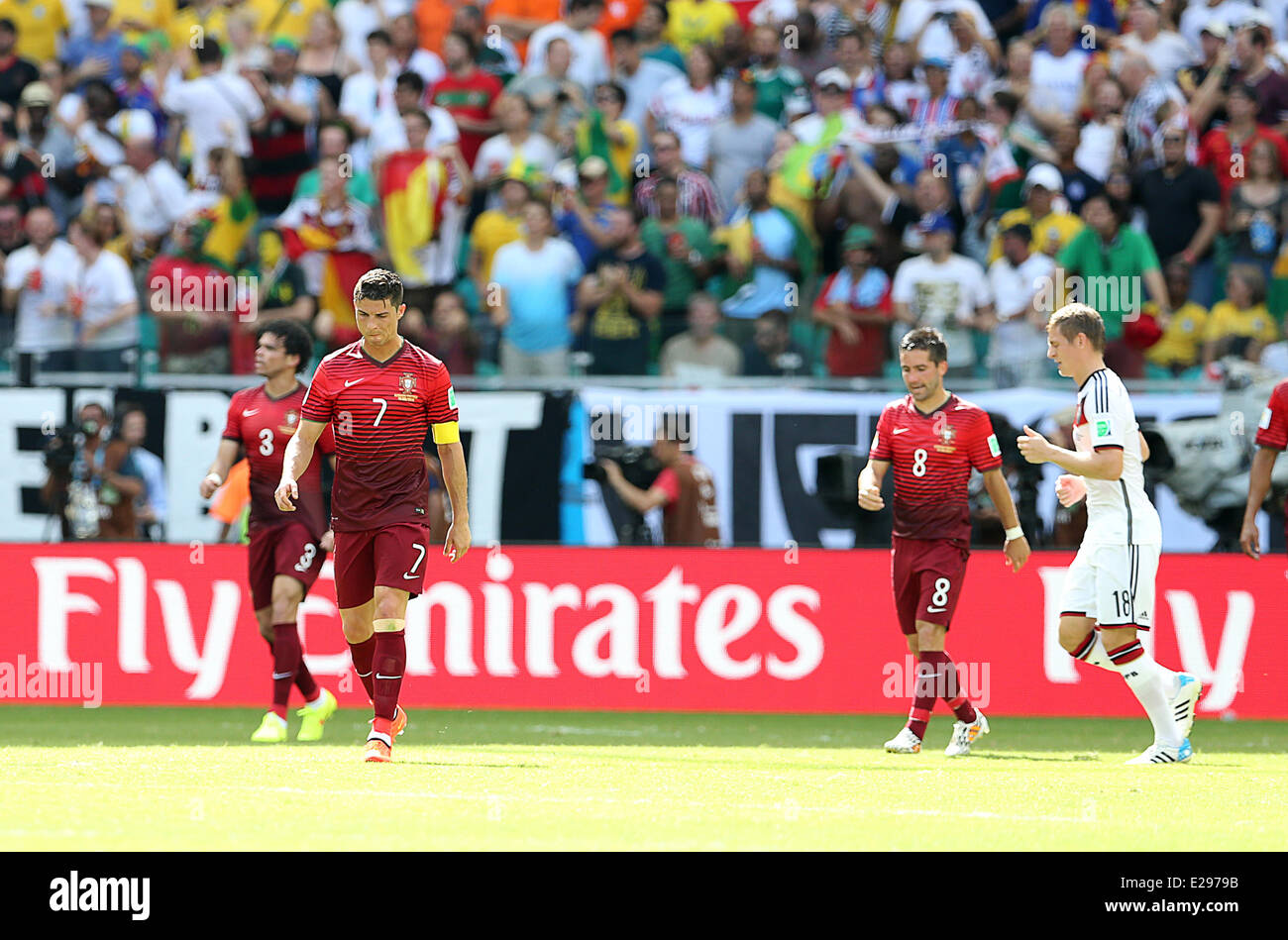 Savador, Brazil. 16th June, 2014. World Cup finals 2014. Germany versus Portugal. Cristiano Ronaldo disappointed in defeat Credit:  Action Plus Sports/Alamy Live News Stock Photo