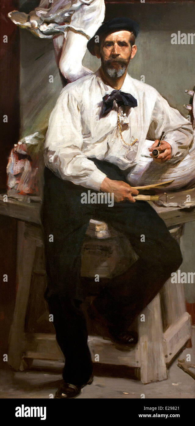 Portrait of Ercole Monti, (sculptor), Villegas Cordero José, 1844 -1921 Spain Spanish Stock Photo