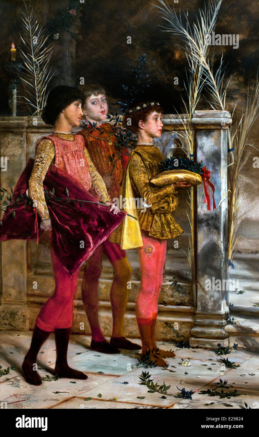 Pajes de La Dogaresa - Jack of The Dogaressa 1888 Jose Villegas Cordero 1844-1921 Spain Spanish Stock Photo