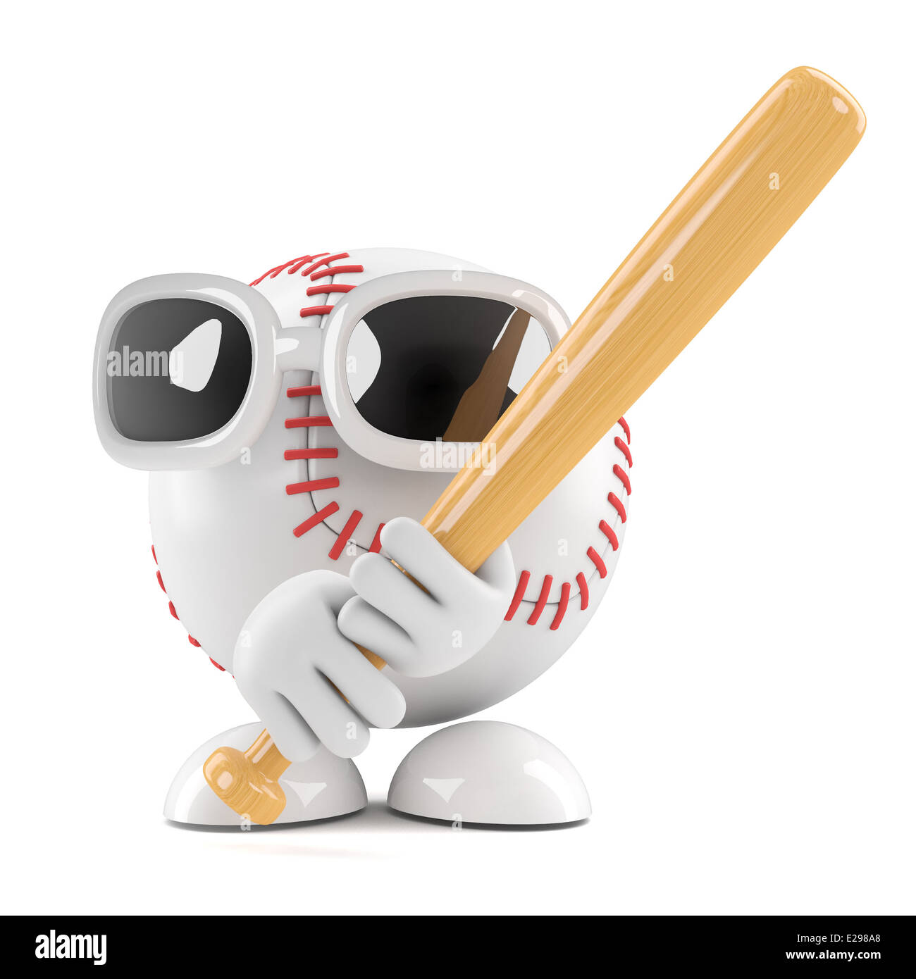 3d Baseball stands ready to bat Stock Photo Alamy