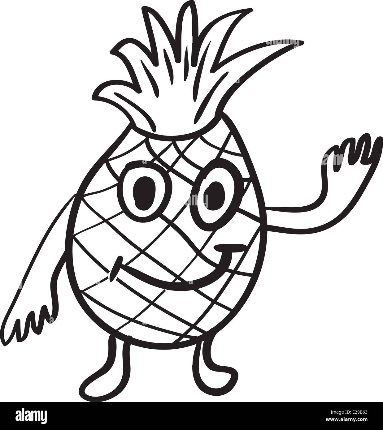 Simple vector drawing in the style of pineapple cartoon sketches Stock Photo - Alamy Simple vector drawing in the style of pineapple cartoon sketches Stock Photo - Alamy