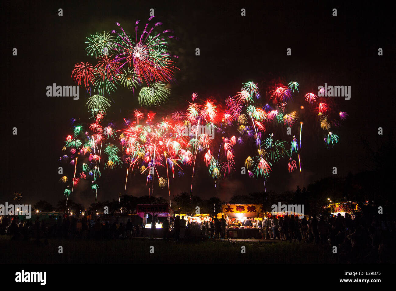 Tsuchiura Fireworks, Tsuchiura, Ibaraki, Japan Stock Photo