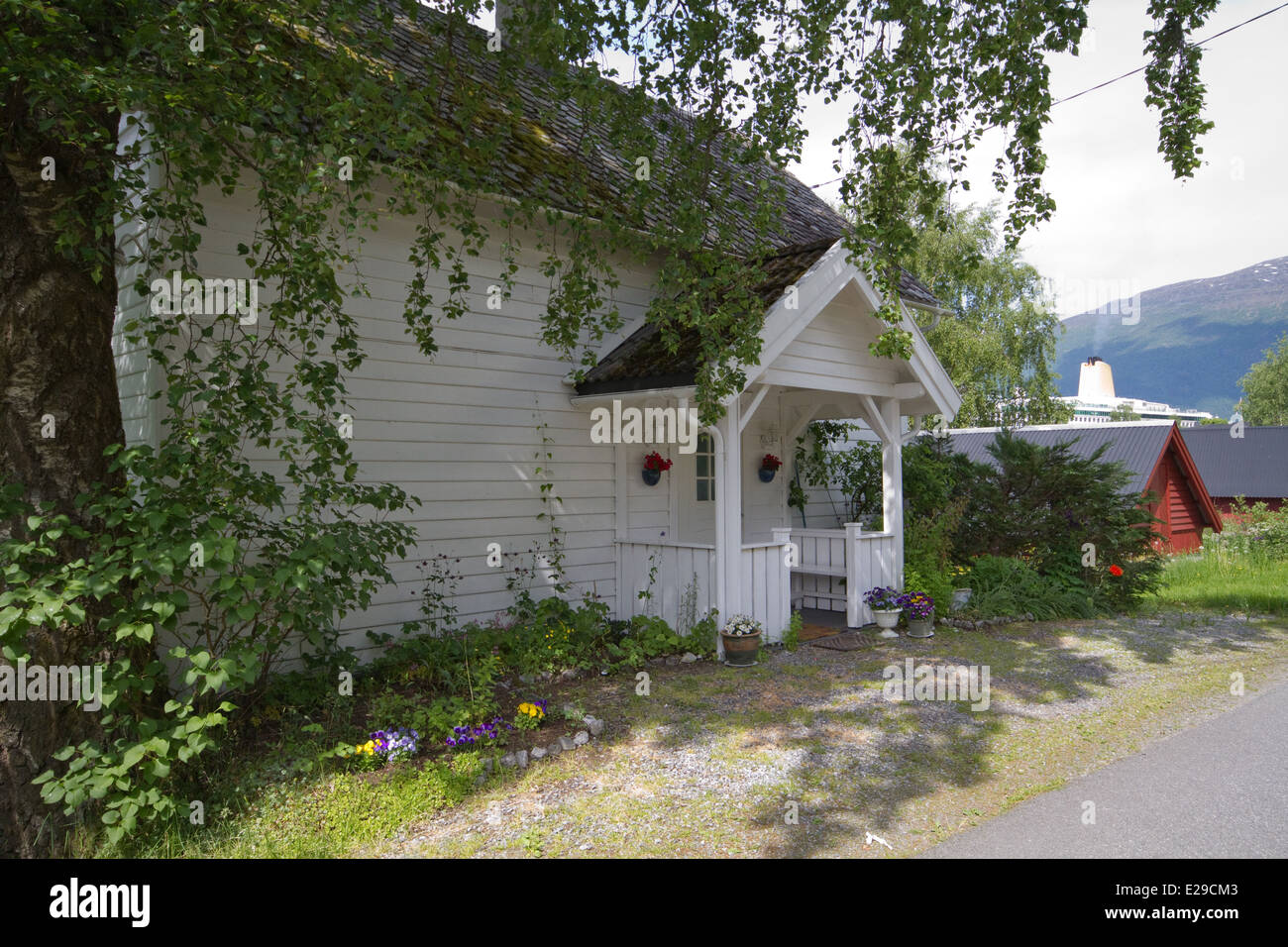 A typical wooden house in Olden Norway Stock Photo Alamy