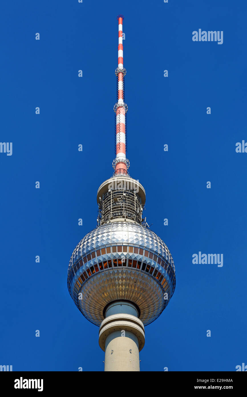 Berlin TV Tower, Fernsehturm, television tower in Berlin, Germany Stock Photo