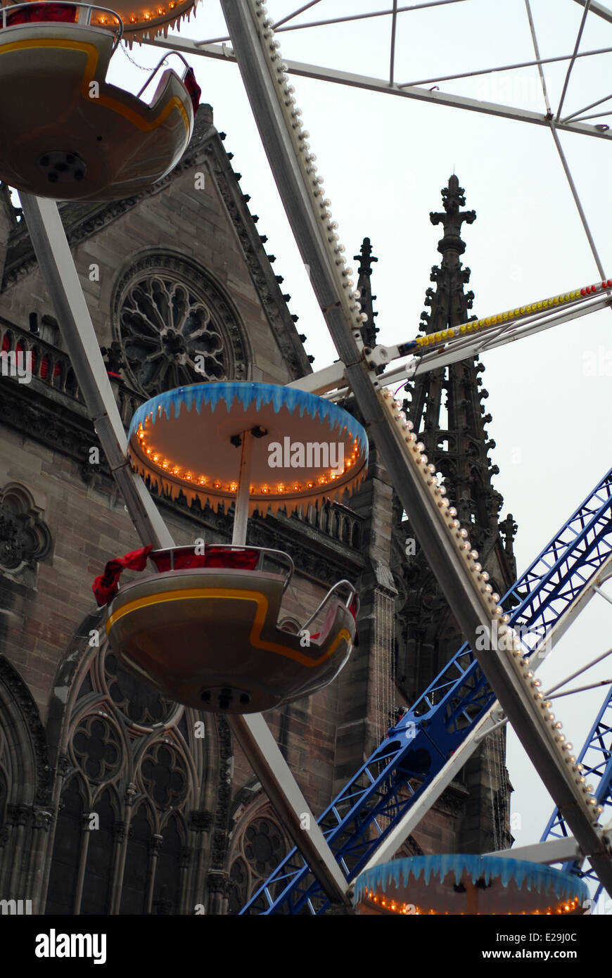Ferris wheel of the Mulhouse Christmas market, Alsace, France Stock Photo