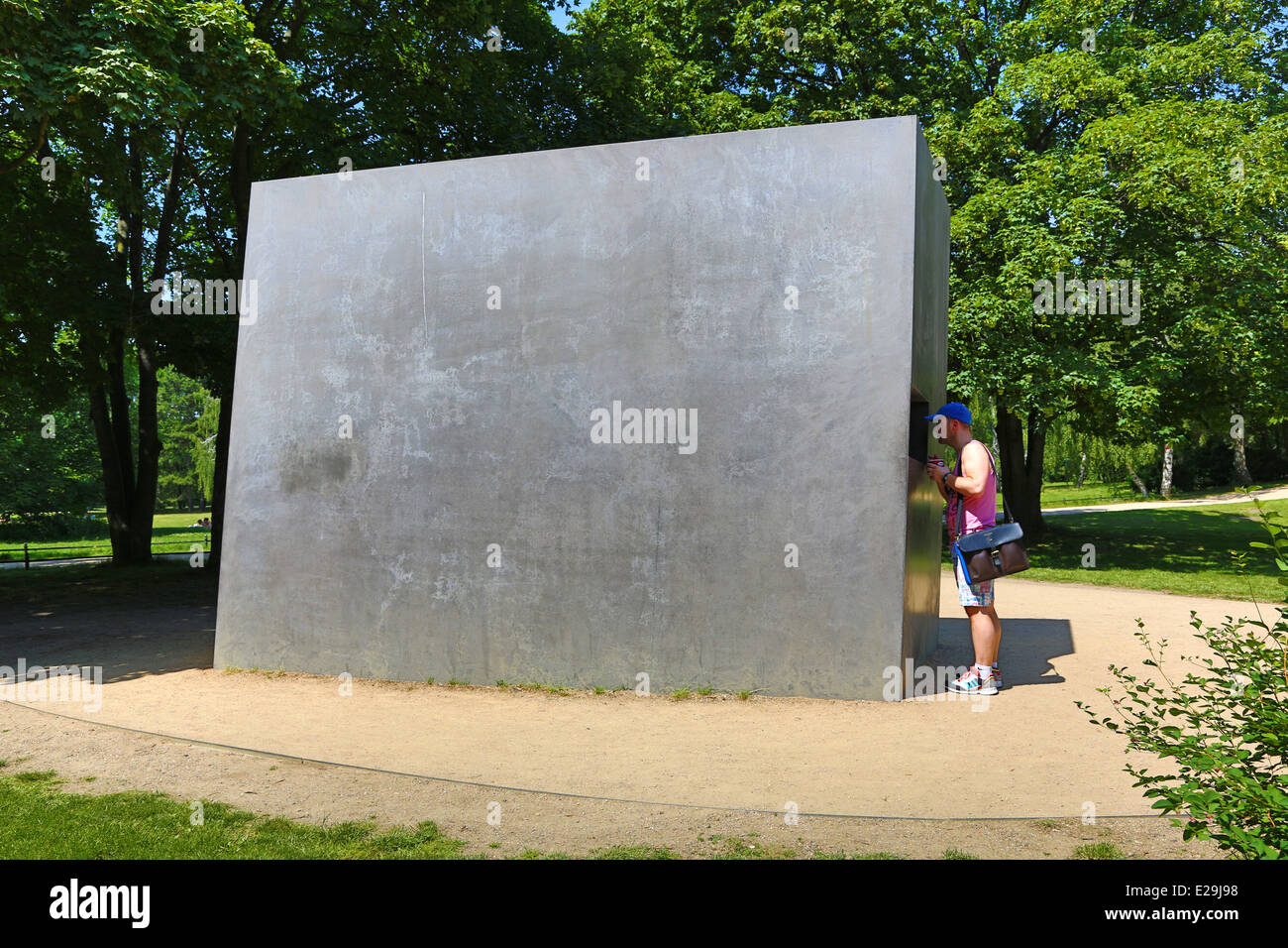 Homosexuality Memorial to Homosexuals Persecuted Under Nazism in the Tiergarten in Berlin, Germany Stock Photo